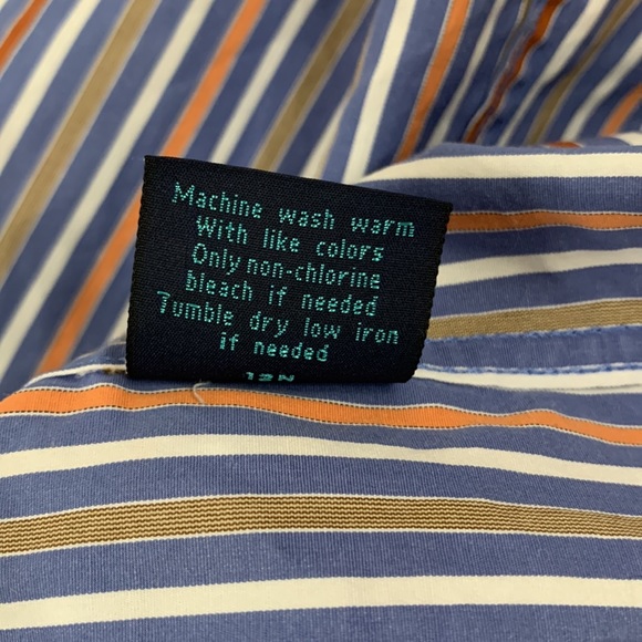 Faconnable Men’s Dress Shirt Striped Size L Button Down Front Pocket Cot… - Picture 12 of 12